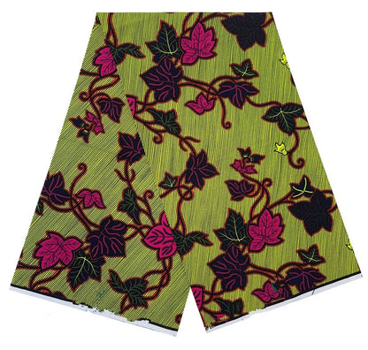 Cotton Batik Ankara Fabric - 100% African Wax Print Bronzing Golden Fabric 6 Yards for Dresses & Crafts