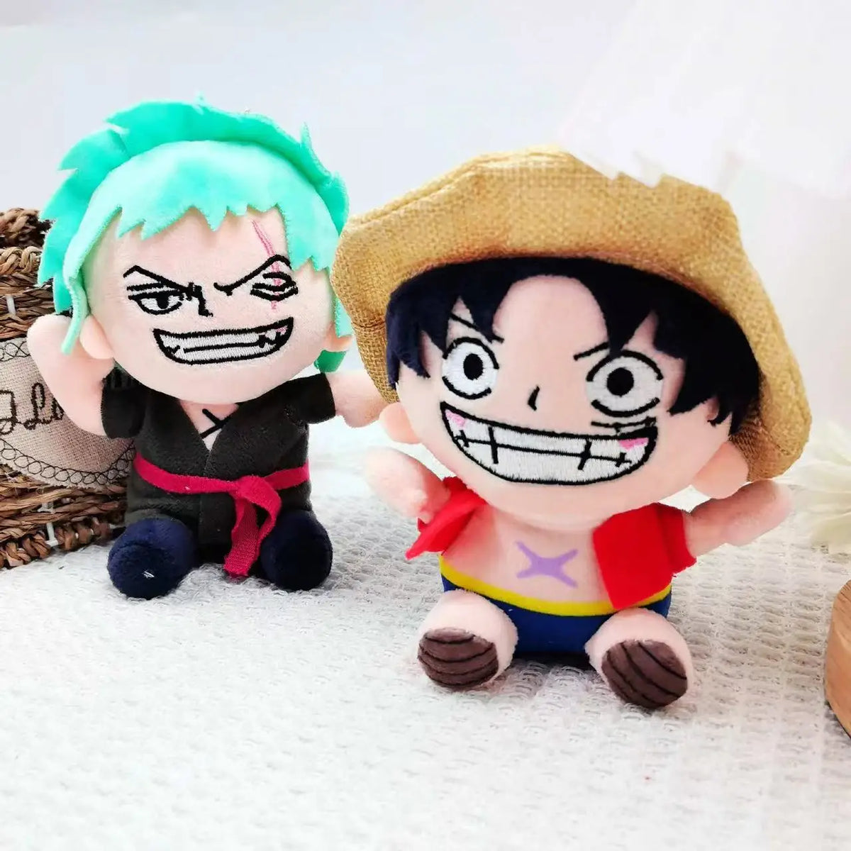 One Piece Anime Plush Toys - Luffy, Zoro and Chopper Stuffed Dolls, Cute Pendant Accessories and Holiday Gifts