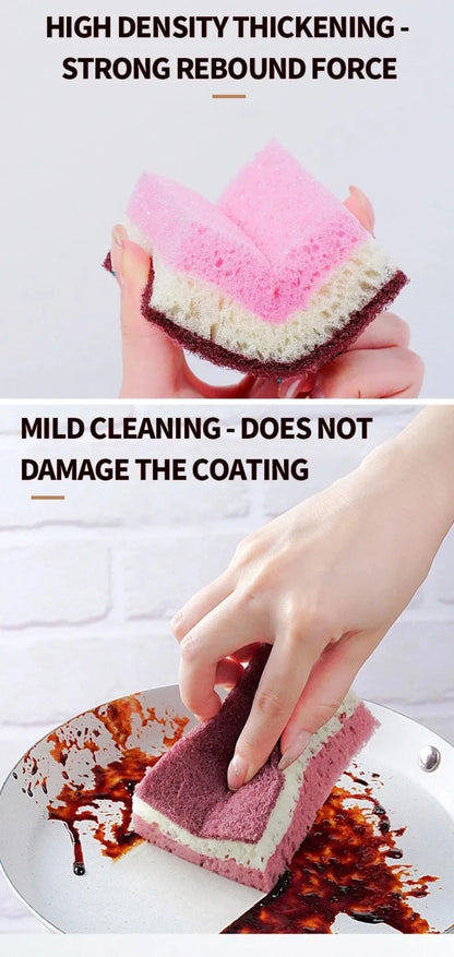 High-Density Sponge Cleaning Cloth — Non-Greasy Dishwashing & Kitchen Sponge for Pots, Bowls & Catering Use