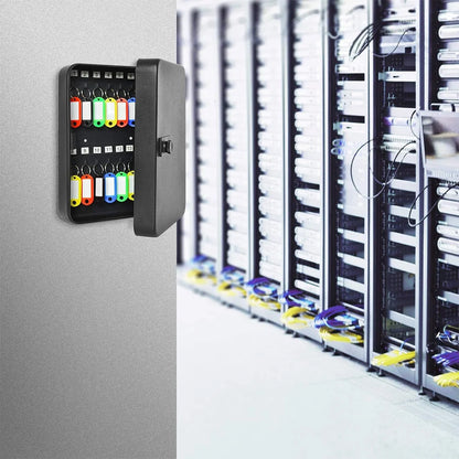 Combination Key Cabinet – Wall-Mounted 20 Key Organizer with Key/Code Lock for Secure Key Storage
