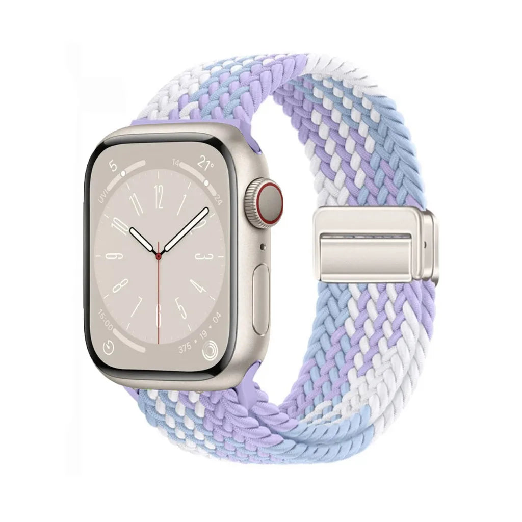 Nylon Braided Watch Band for Apple Watch – Compatible with Series SE, 3–10 & Ultra (38–49mm Adjustable Sport Strap)
