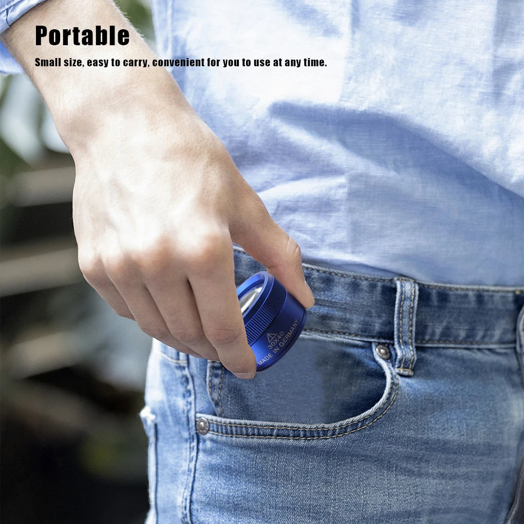 40X30 Loupe Magnifier – Pocket Jewelry Repair Magnifying Glass for Jewelers