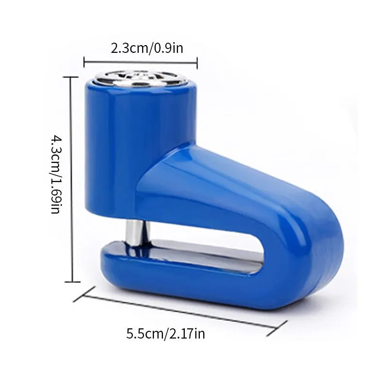 Motorcycle Bike Anti-Theft Wheel Disc Brake Lock - Safety Disc Wheel Lock Padlock for Mountain & Road Bikes with Keys