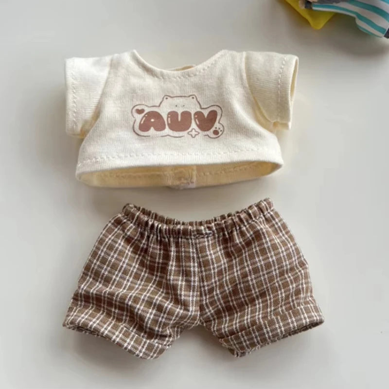 17cm Mini Doll Clothes Set – Kpop EXO Labubu Idol Raincoat, Love Bear Dress & Hat Accessories, Clothing Gift