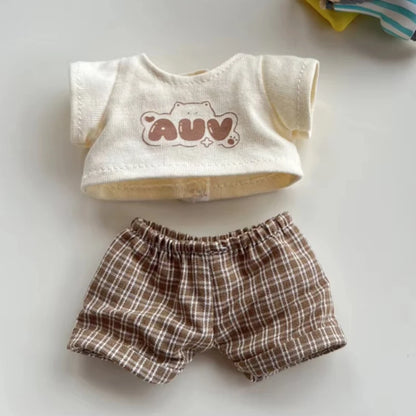 17cm Mini Doll Clothes Set – Kpop EXO Labubu Idol Raincoat, Love Bear Dress & Hat Accessories, Clothing Gift