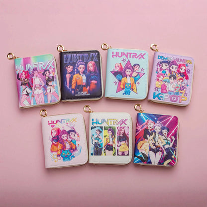 KPop Demon Hunters PU Women’s Wallet — Cartoon Coin & Card Holder, Portable Cute Rumi, Mira, Zoey Fan Gift Toy for Christmas