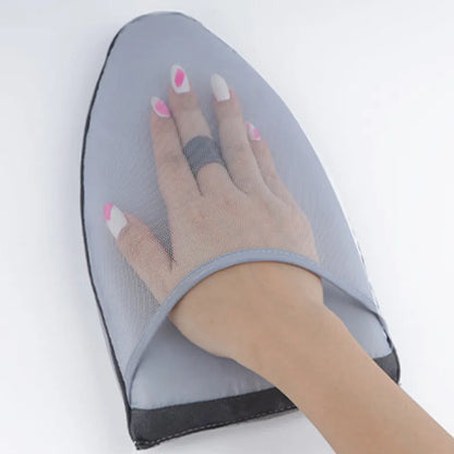 Portable Hand-Held Mini Ironing Pad & Holder Set for Wrinkle-Free Clothes - Protective Mat & Glove Included