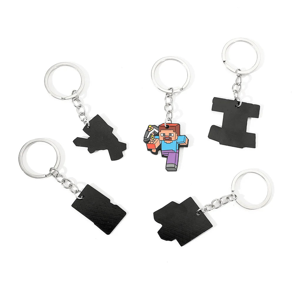 Cute Pixel World Keychain - Enamel Pendant Charm, Gaming-Inspired Jewelry Gift for Fans and Friends