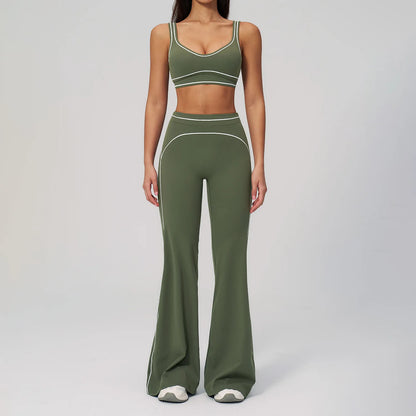Women’s 2-Piece Fitness Yoga Set, Gym Running Tracksuit, Push-Up Sportswear Leggings, Athletic Workout Outfit