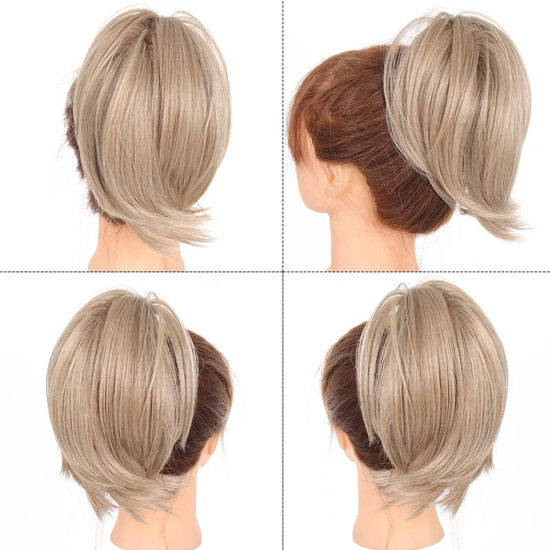 LUPU Synthetic Messy Bun Hair Piece - Clip-In Chignon Ponytail Extension Scrunchie for Women