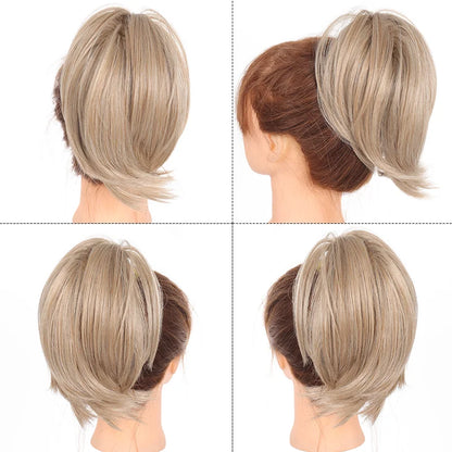 LUPU Synthetic Messy Bun Hair Piece - Clip-In Chignon Ponytail Extension Scrunchie for Women