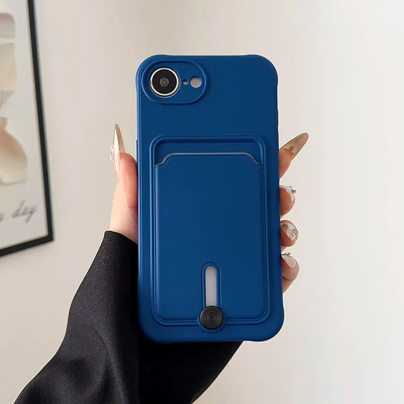 Fashion Wallet Card Holder Phone Case for iPhone 11–17 Series (Pro Max/Plus/Mini) – Soft TPU Shockproof Protective Back Cover with Card Slot