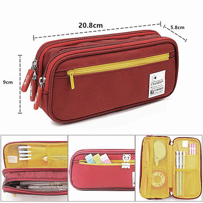 Large Capacity Pencil Case - Cute Pen Bag, Pen Box, and Storage for Boys & Girls - Ideal Gift for School and Office Supplies