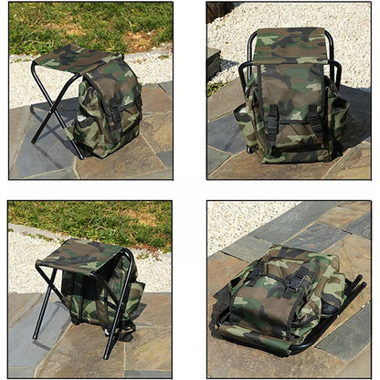 Camping Folding Chair – Lightweight Outdoor Fishing Stool, Portable Tourist Backpack Seat for Nature Hikes