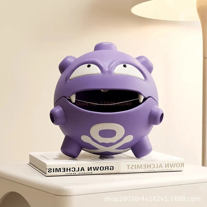 Cartoon Koffing & Gastly Mosquito Coil Tray – Cute Anime Incense Holder, Indoor Desktop & Car Decoration, Grimer Figure Toy