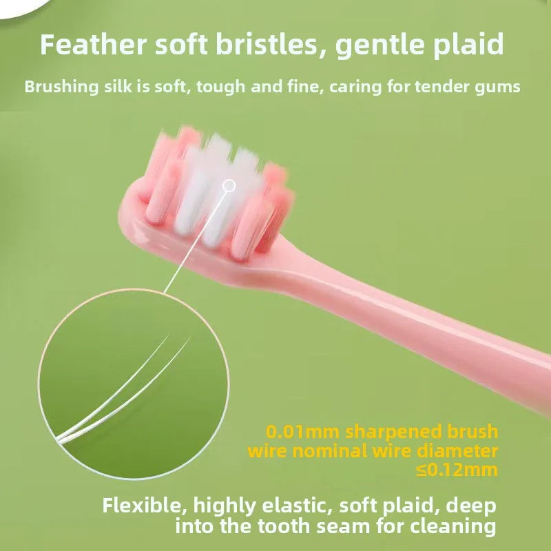 3PCS Italian Brainrot Tung Kids Toothbrushes — Soft Bristle Anime Cartoon Toothbrush for Children Ages 2-12