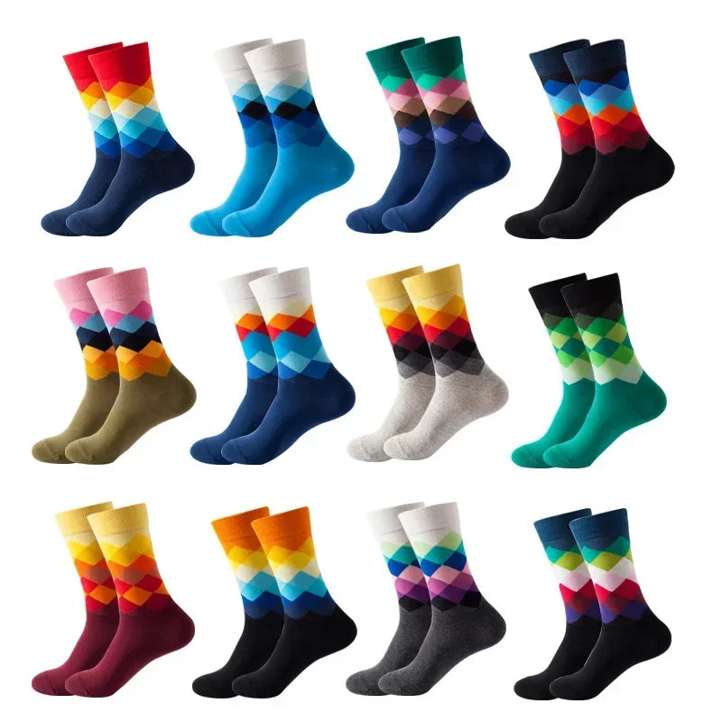 Men's Cotton Dress Socks 5-Pair Pack - Funny Casual Novelty Crew Socks Gift Set