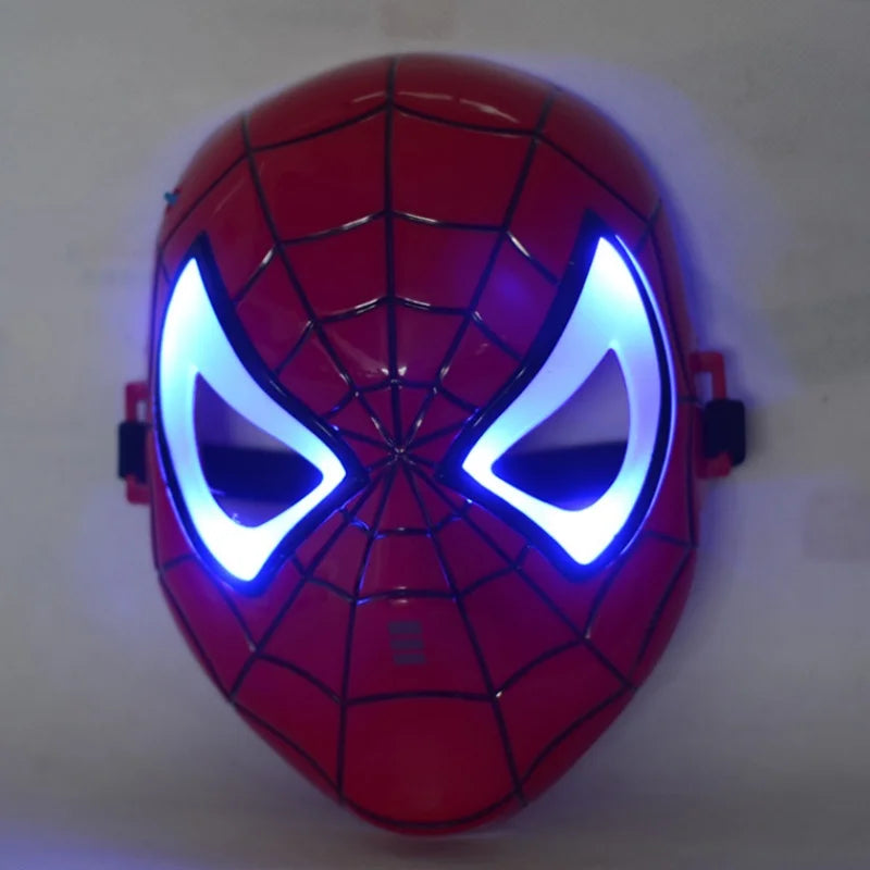 Spider-Man LED Cosplay Mask – Iron Man, Hulk & Captain America Superhero Costume Prop for Halloween Party