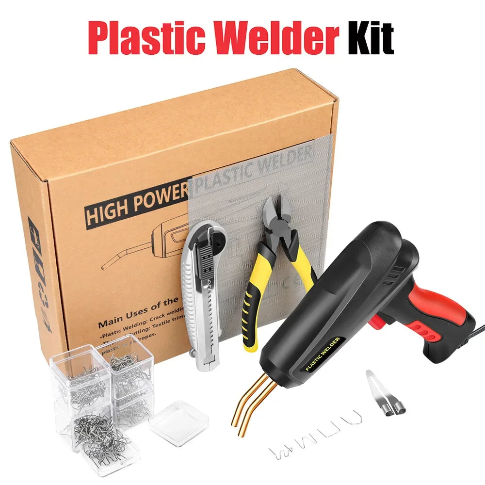 Upgraded 2-in-1 Plastic Welding Kit – 200W Hot Stapler & Soldering Gun with 6/4 Types Staples for Car Bumper Repair