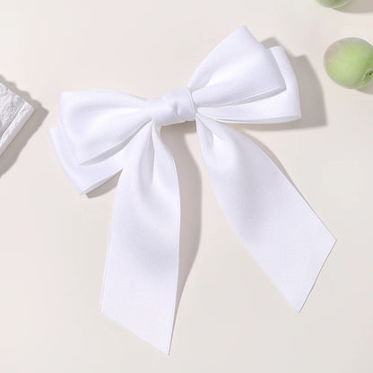 Hot New Fashion Fabric Large Bow Hairpin – Sweet Red & White Bow Hair Clips for Women & Girls, Top Clip, Female Hair Accessories