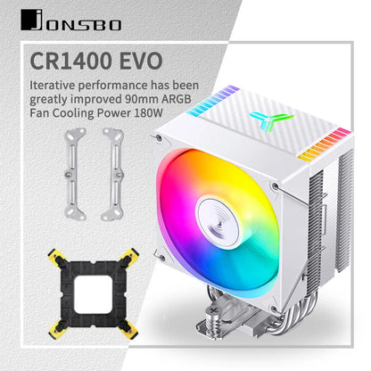 JONSBO CR1400 EVO ARGB CPU Cooler — 4 Heat Pipe PWM Air Cooler for Intel LGA1700/1200/115X & AMD AM4/AM5