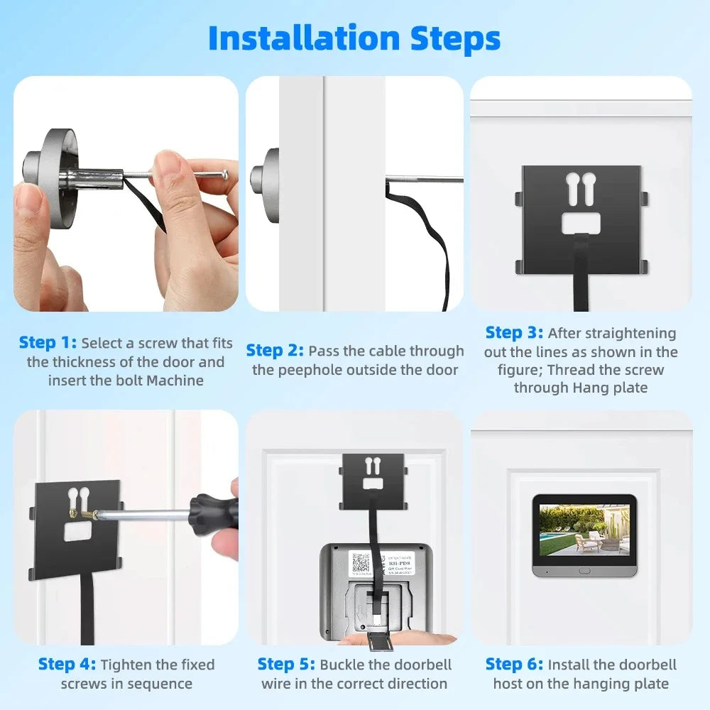 3MP Smart Life Tuya WiFi Doorbell – 1080P Eye Peephole Camera, 5000mAh Battery, PIR Motion Detector, IR, Alexa & Google Compatible