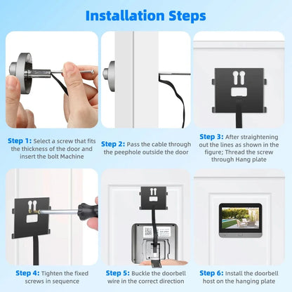 3MP Smart Life Tuya WiFi Doorbell – 1080P Eye Peephole Camera, 5000mAh Battery, PIR Motion Detector, IR, Alexa & Google Compatible