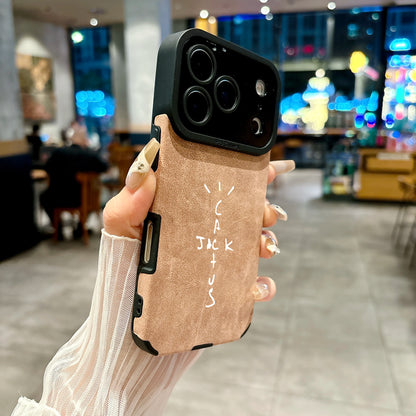 Microfiber Leather Phone Case for iPhone 11-17 Air Pro Max Plus - Luxury Hip-Hop Protective Cover