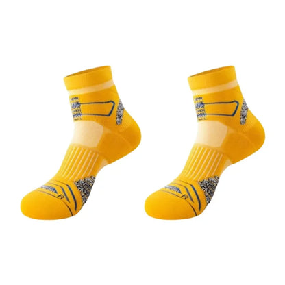 Professional Marathon Running Socks for Men – Thick Towel Bottom Sports Socks for Cycling & Basketball – Odor Control & Sweat Absorption Athletic Wear