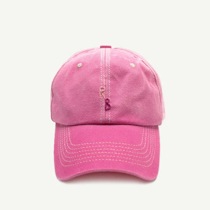 Monogram Cotton Baseball Cap - Hand-Dyed Soft Fabric Embroidered Letter Dad Hat
