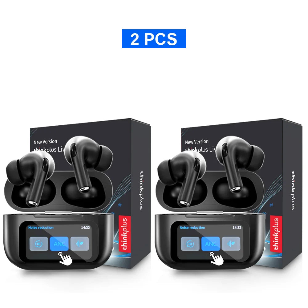 Thinkplus Wireless Bluetooth Earphones - ANC Noise Reduction, HD Mic Call & Gamer Earbuds with LED Touch Screen Control