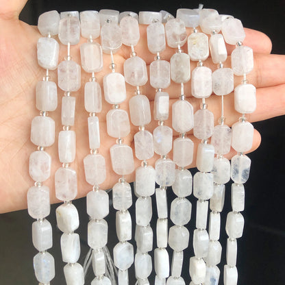 Natural Gemstone Rectangle Beads - 8x12mm Amethyst Citrine Lapis Lazuli Spacer Beads for DIY Jewelry Making & Bracelets