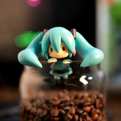 8CM Anime Hatsune Miku Q-Version Figure – Ponytail Cup Pressing PVC Model Toy, Collectible Doll Ornament Gift