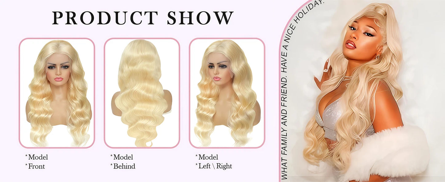 38 Inch 613 Blonde Body Wave HD Lace Front Wig – 13x6 Lace Frontal Human Hair Wig for Women
