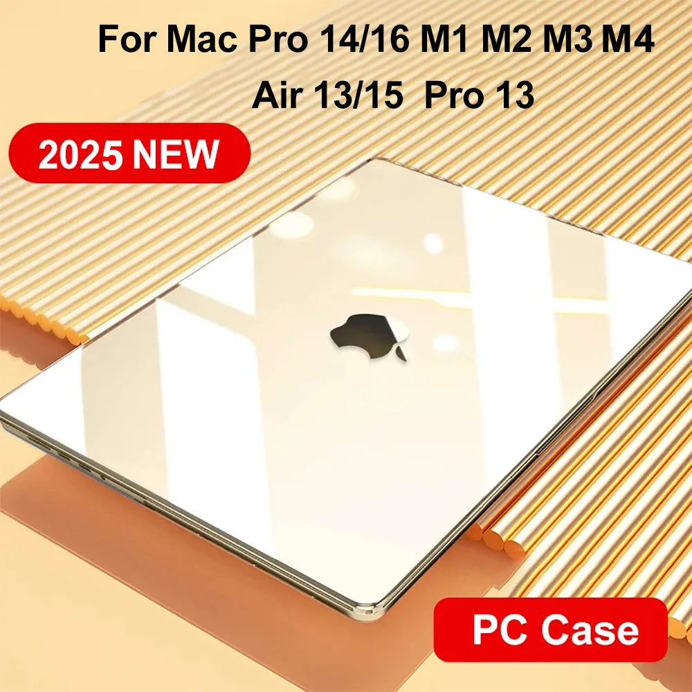 Crystal Clear MacBook Case - Protective Cover for MacBook Pro 14/16 & MacBook Air 13.6 M2–M5 Models