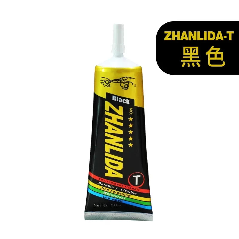 Zhanlida Speaker Repair Glue — 15/50/80ML Black & Transparent Adhesive for Foam, Rubber Edge, Dust Cap & Cone