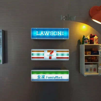Magnetic Fridge Stickers – Coffee Shop 711 Luminous Light Box, Creative Convenience Store Decor & Home Ornament