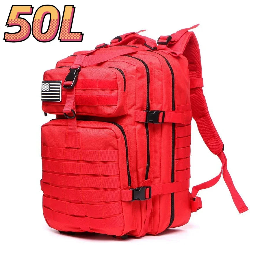 30L/50L Waterproof Nylon Backpack – 1000D Tactical Outdoor Bag for Camping, Hiking, Fishing & Hunting