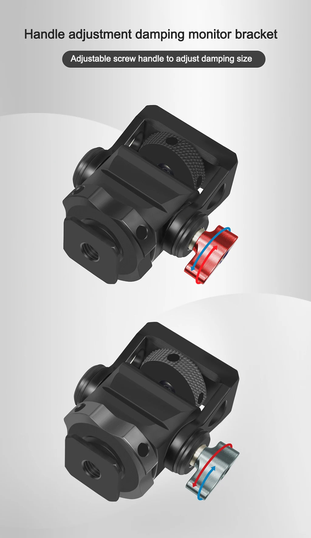 Mini Monitor Mount Holder – Swivel & Tilt Tripod Head with Cold Shoe Adapter for Flash, Microphone, and Fill Light