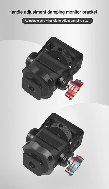 Mini Monitor Mount Holder – Swivel & Tilt Tripod Head with Cold Shoe Adapter for Flash, Microphone, and Fill Light