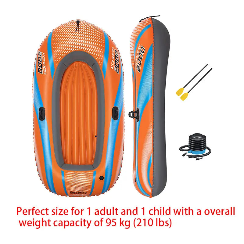Bestway 1–3 Person Heavy Duty Inflatable Kayak PVC Rafting Adventure Boat for Outdoor Water Sports & Fishing