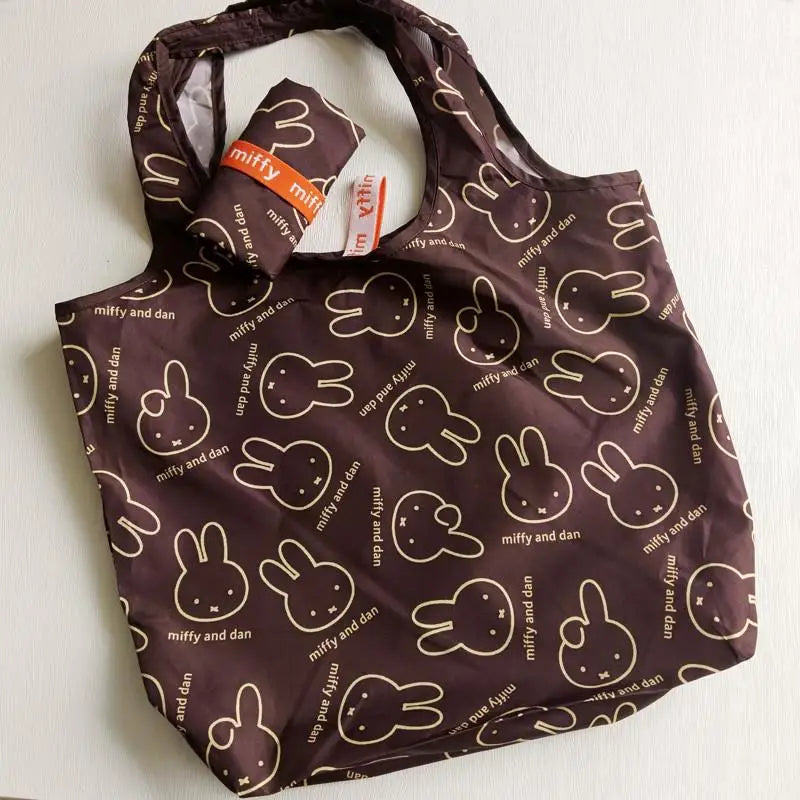 Kawaii Rabbit Shopping Tote Bag - Cute Miffy Style Foldable High Capacity Shoulder Bag Gift for Girls
