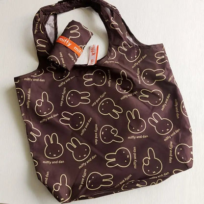 Kawaii Rabbit Shopping Tote Bag - Cute Miffy Style Foldable High Capacity Shoulder Bag Gift for Girls