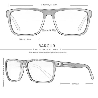 BARCUR TR90 Polarized Sunglasses - Lightweight Sports Eyewear for Men and Women, UVAB Protection