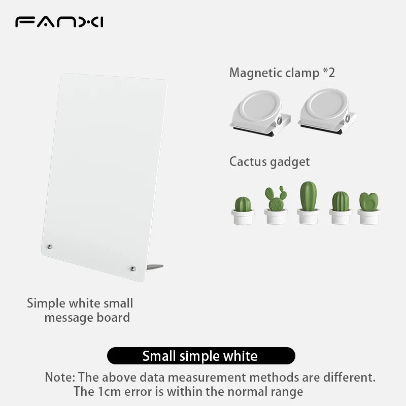 Magnetic Bulletin Board with Stand, Tabletop Metal Display Board with Magnetic Clamp for Notes, Photos & Magnet Organization