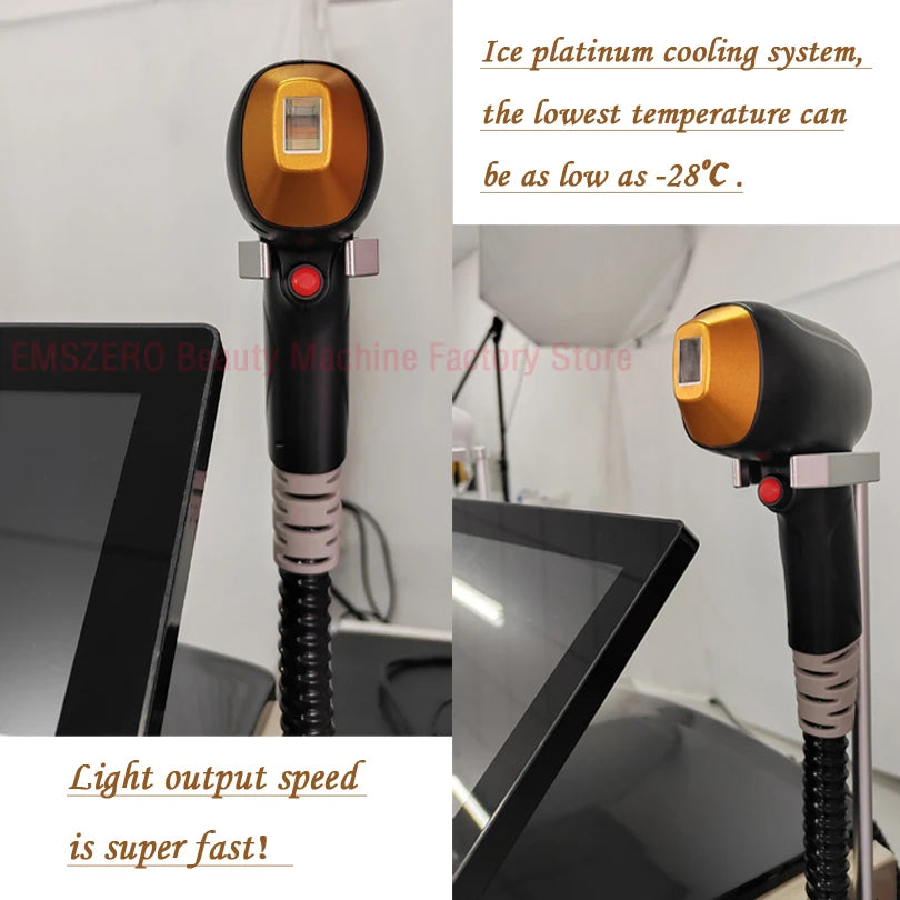 Professional Diode Ice Titanium Laser Hair Removal Machine - 3 Wavelength 755/808/1064nm, Face & Body Epilator for Salon Use