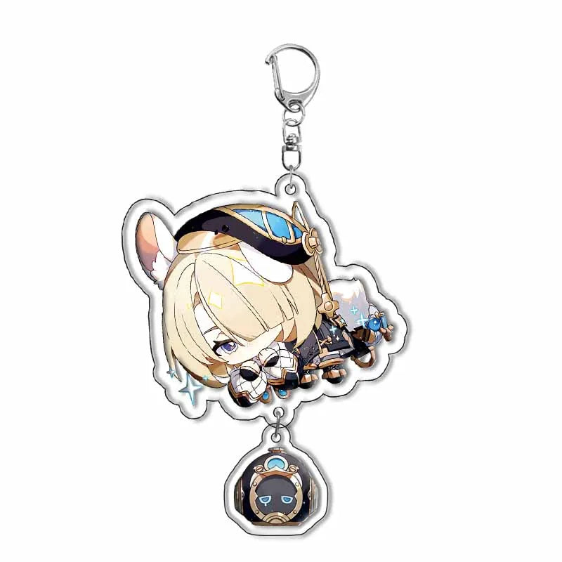 Genshin Impact Anime Keychain – Fontaine & Natlan Characters Sigewinne, Charlotte, Navia, Neuvillette & Clorinde Freminet