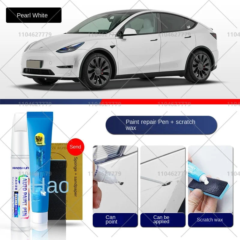 Tesla Paint Repair Pen for 2012-2025 Model 3 Y X S — Car Touch Up Pen Black White Wheel Scratch Repair Agent