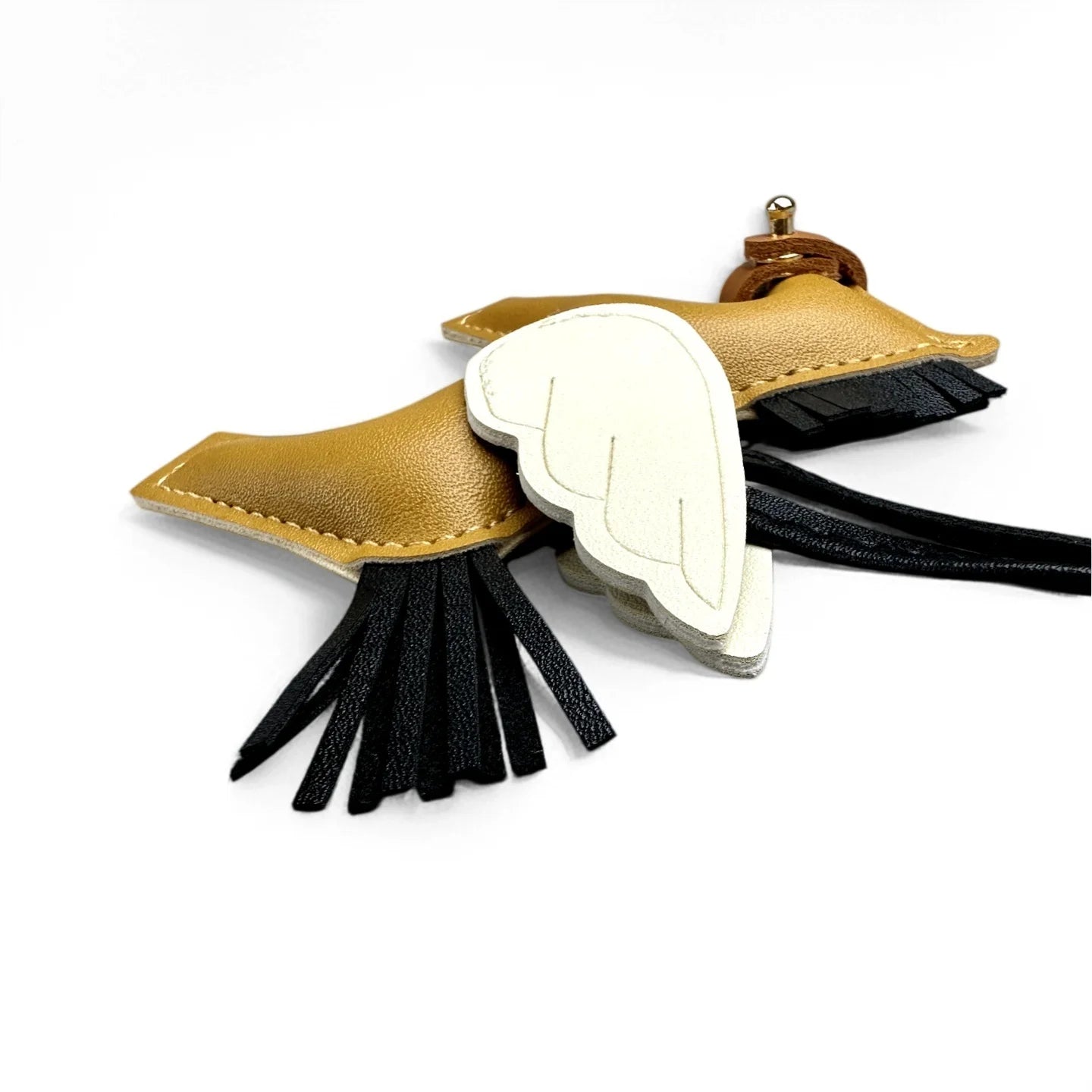 Winged Pony Keychain - Premium PU Leather Bag Charm with Detachable Strap