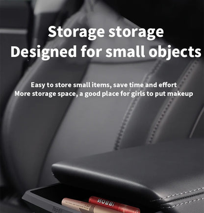 Central Armrest Storage Box for Tesla Model Y/3/3 Highland – Multi-Functional Glasses & Phone Organizer Case, 2024 Accessory